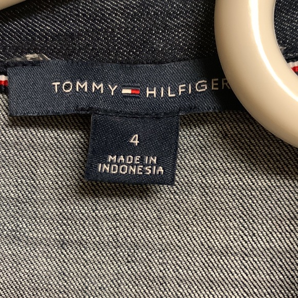 Denim short sleeve front button flare dress - Picture 5 of 6